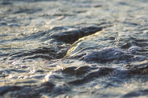 Preview: Pebble Stones On The Sea Beach, The Rolling Waves Of The Sea With Foam