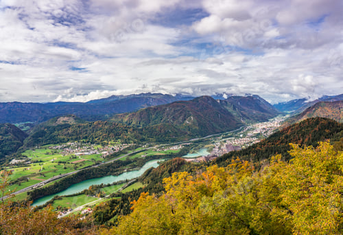 Preview: Autumn View Of The Valley, Hills, River And Mountains