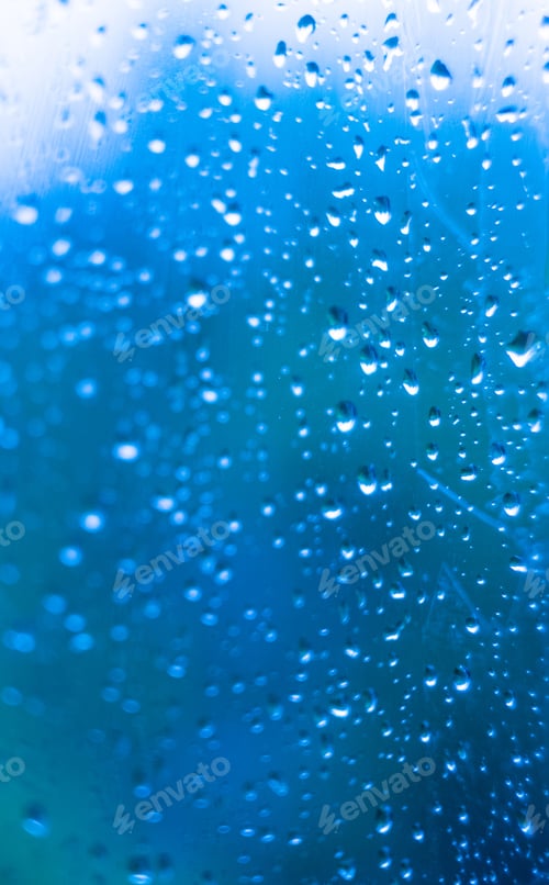 Preview: Raindrops On The Window Glass, Toned, Close Up