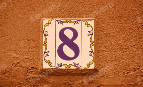 Preview: Number Eight Of Information In A Wall, Detail Of Even Number, Address