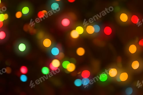 Preview: Abstract Circular Lights Blurred Bokeh Holiday Background Of Christmas Light
