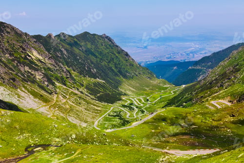 Preview: Landscape From The Rocky Fagaras Mountains In Romania In The Summer With Transfagarasan Winding