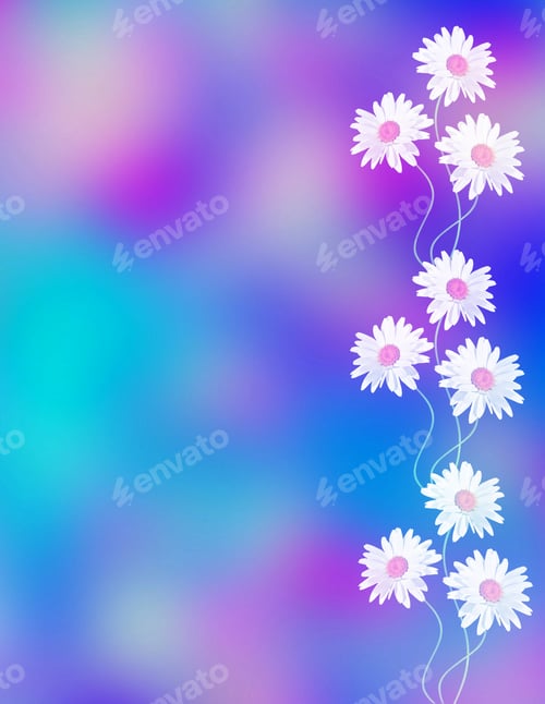 Preview: Colorful Beautiful Spring White Daisy Flowers. Wildflowers.