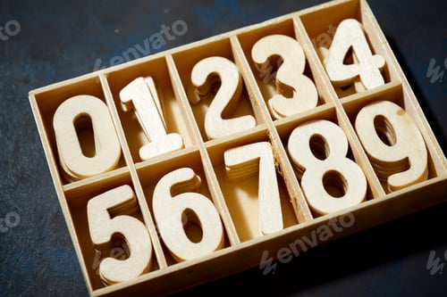 Preview: Wood Numbers In A Box.