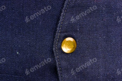 Preview: Clothing Items Stonewashed Cotton Fabric Texture With Seams, Clasps, Buttons And Rivets, Macro