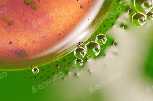 Preview: Abstract, Colorful Composition With Oil, Water And Ink