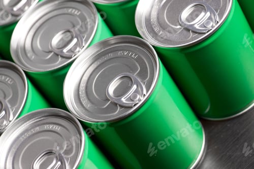 Preview: Closeup Of A Group Of Aluminium Cans.