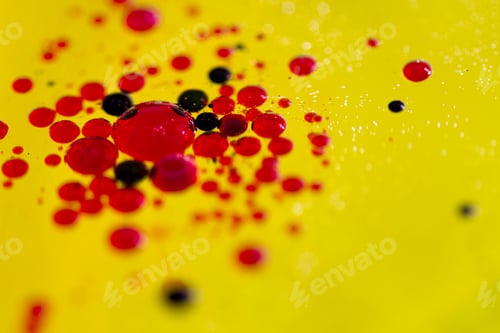 Preview: Abstract, Colorful Composition With Oil, Water And Ink