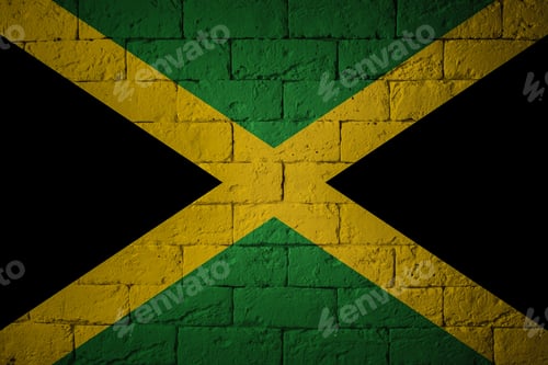 Preview: Flag With Original Proportions. Closeup Of Grunge Flag Of Jamaica