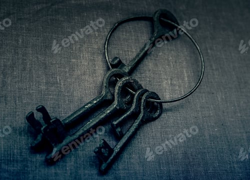 Preview: Old Metal Keys, Detail Of Old Keys For Locks