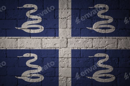 Preview: Flag With Original Proportions. Closeup Of Grunge Flag Of Martinique