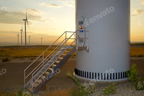 Preview: Windmills For Electric Power Production, Zaragoza Province, Aragon In Spain.