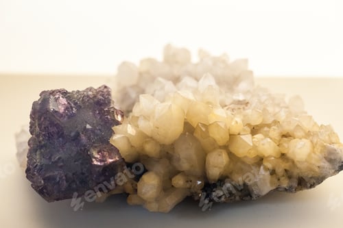 Preview: Beautiful Crystals, Minerals And Stones - Colors And Textures. Image Has Grain Texture Visible On