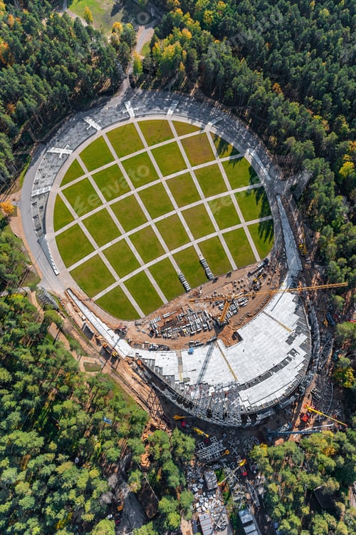Preview: Aerial View Over The Open Air Band Stand In Riga (Latvia)