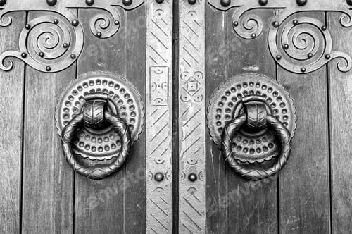 Preview: Detail Of An Old Wooden Door, Detail Of A Door Knocker