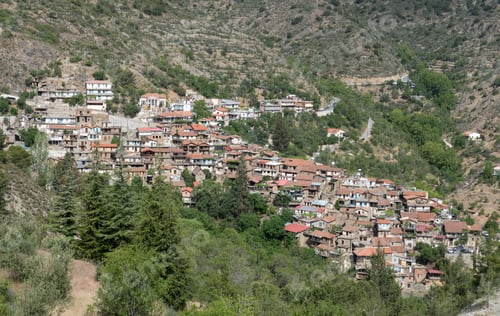 Preview: Traditional Mountain Village Of Askas At Troodos Mountains In Cyprus.