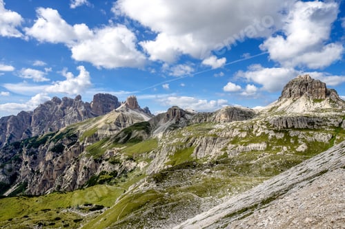 Preview: View From The Tre Cime Di Lavaredo In The Dolomites In Italy, Europe (Drei Zinnen)
