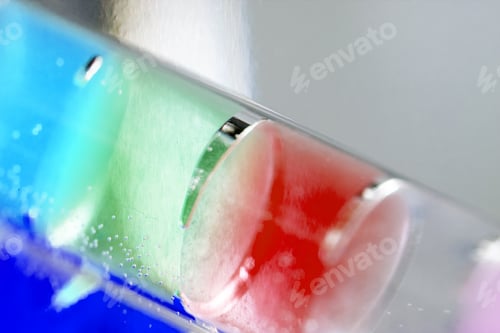 Preview: Abstract Composition With Underwater Tubes With Colorful Jelly Balls Inside And Bubbles
