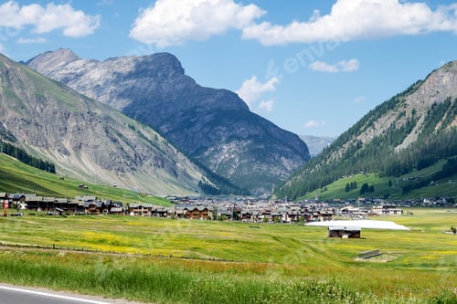 Preview: Alpine Village. Livigno, Lombardy, Italy.