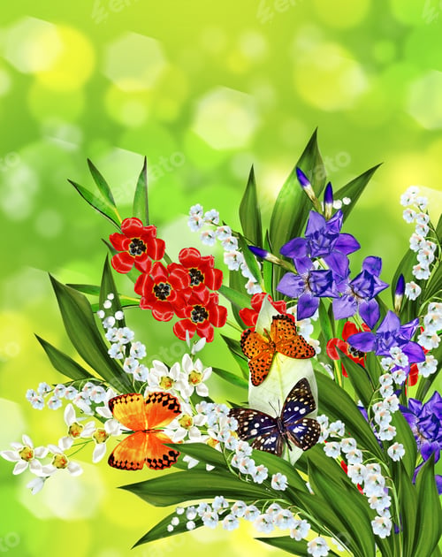 Preview: Flowers And Butterflies