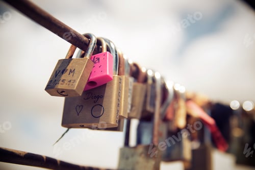 Preview: Love Padlocks On A Fence, Porto, Portugal.
