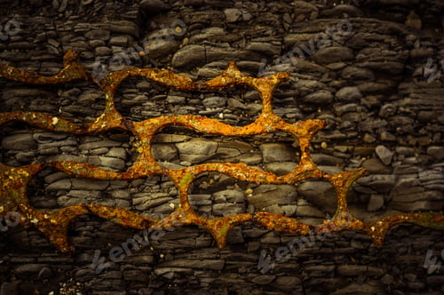Preview: Very Rusty Metal On A Gray Cracked Rock