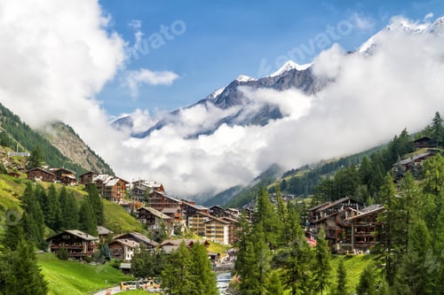 Preview: Famous Swiss City Zermatt In The Valley Near The Swiss-Italian Border Center Of Alpine Sports