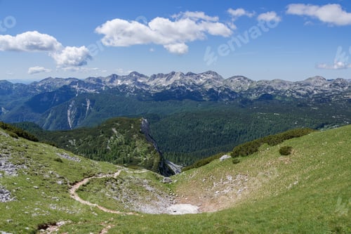 Preview: Mountain Scenery With Meadows, Peaks And Glacier Lakes In The Alps