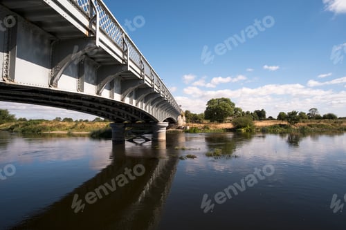 Preview: Long Iron Bridge Spanning The River Trent, Sawley, Derbyshire, Uk