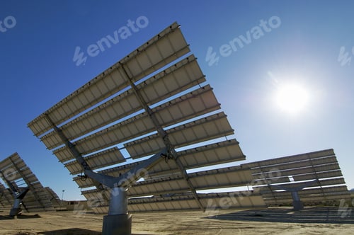 Preview: Solar Field With Blue Sky