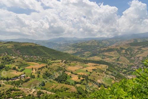 Preview: Scenic Landscape View In Albanian Mountain In Summer Day.