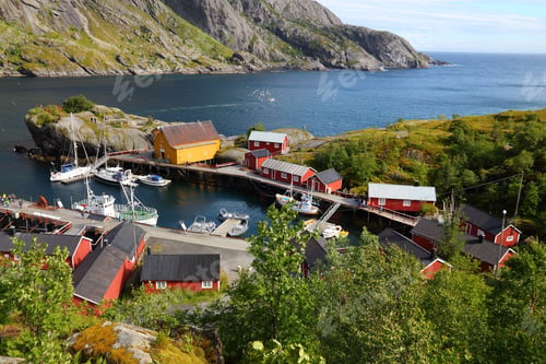 Preview: Beautiful Norway. Lofoten Archipelago. Nusfjord Fishing Village In Flakstadoya Island.