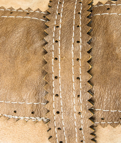 Preview: Closeup Of The Fittings And Seams On Brown Leather Hand Bag
