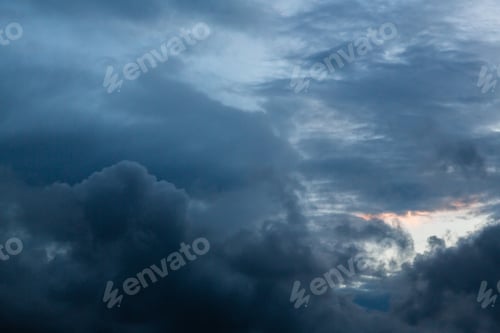 Preview: Natural Background With Dark Storm Clouds. The Sky Before A Storm.