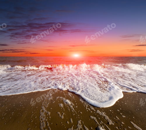 Preview: Sunset Scene Over Sea Shore
