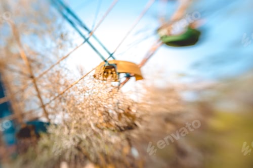 Preview: Blue Sky And Colorful Ferris Wheel In The Spring Old Park