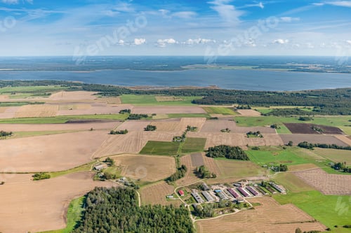 Preview: Aerial Panoramic View Over The Fields In Latvia