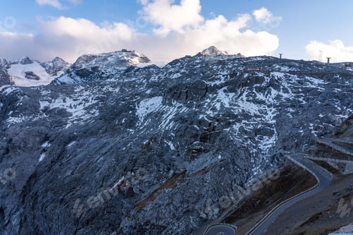 Preview: View From The Top Of Famous Italian Stelvio High Alpine Road, Elevation Of 2,757 M Above Sea Level