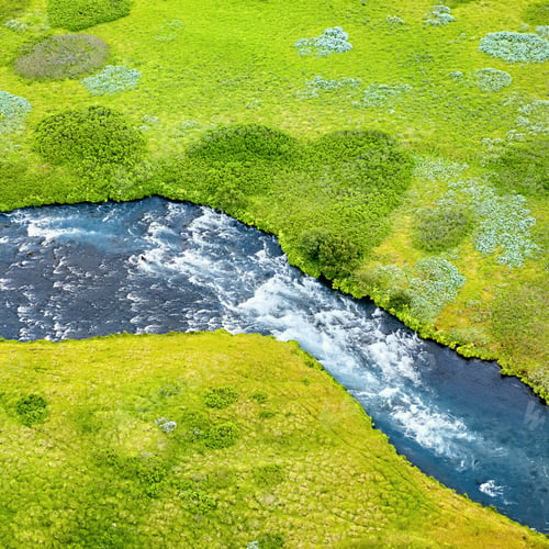 Preview: Aerial View Over The River In Iceland