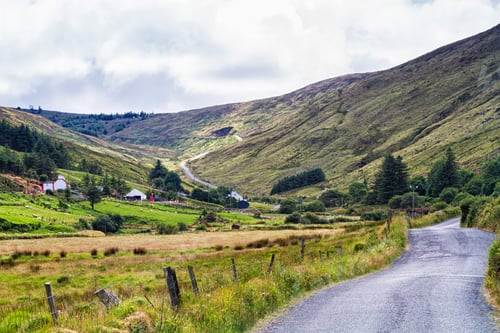 Preview: Summer Landscape Of Mountains, Hills And Meadows In Popular And Picturesque Glengesh Pass Which Is