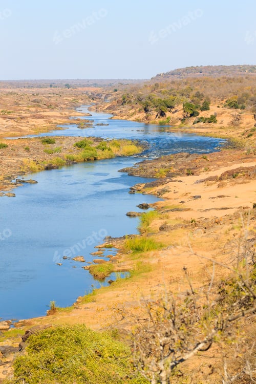 Preview: Olifants River Panorama From Satara Camp Viewpoint, Kruger National Park, South Africa. African