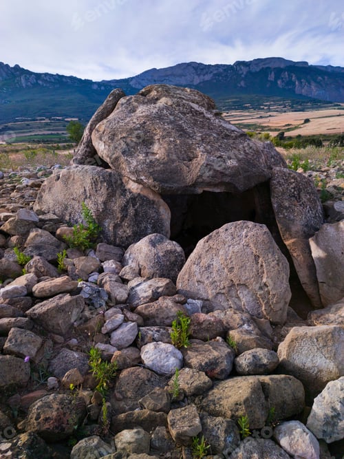 Preview: Dolmen In Alto De La Huesera High Plateau Of Laguardia Village In The Rioja Alavesa Region With