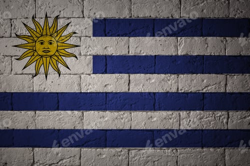 Preview: Flag With Original Proportions. Closeup Of Grunge Flag Of Uruguay