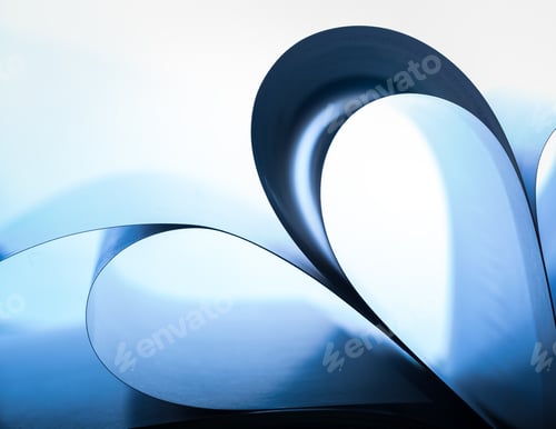 Preview: Paper Cards Abstraction In Shallow Depth Of Field. Close Up Of Book Cards With Curves.