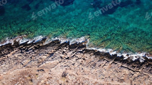 Preview: Aerial Bird'S Eye View Photo Taken By Drone Depicting Beautiful Deep Blue, Turquoise Waters And