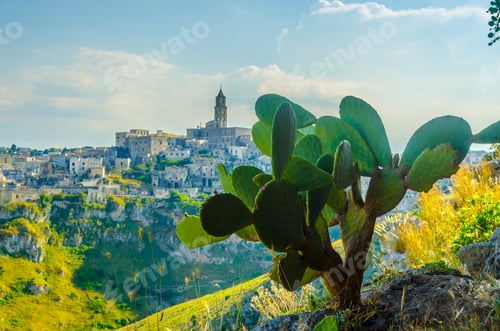 Preview: Italian City Matera Surrounded By Pristine Nature Full Of Hill And Valleys Beneath Them