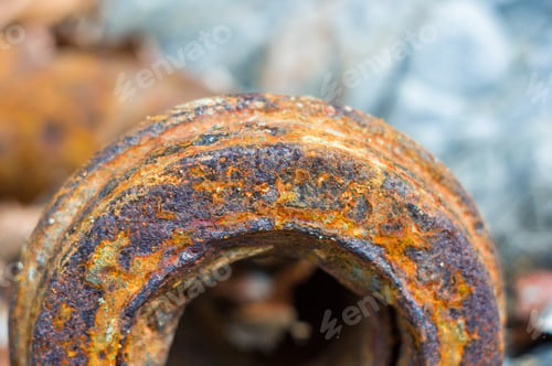 Preview: Very Rusty Metal On A Gray Cracked Rock