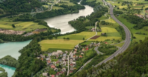 Preview: Villages, Meadows And Roads At Sunrise