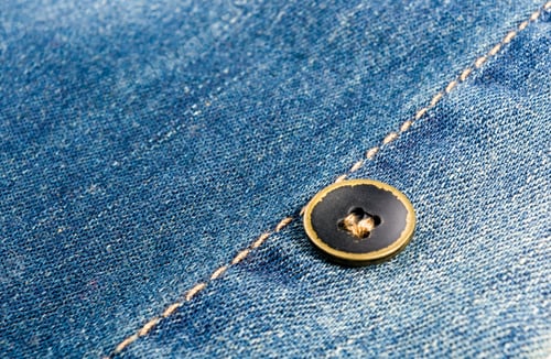 Preview: Clothing Items Blue Stonewashed Faded Jeans Cotton Fabric Texture With Seams, Clasps, Buttons And