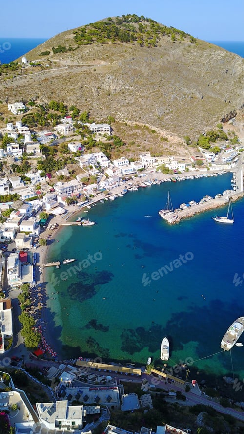 Preview: Aerial Bird'S Eye View Photo Taken By Drone Of Beautiful Village Of Panteli With View To The Castle